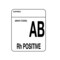 Nevs Label, AB Rh Positive 2" x 1-5/8" White w/Black LBB-26 - alternate 1